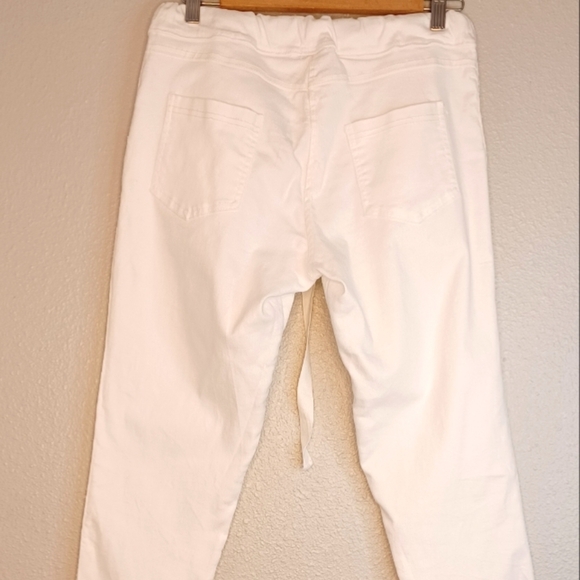 Sunny Studio Paris Embroidere Stretch Sz M White Joggers - Picture 5 of 14
